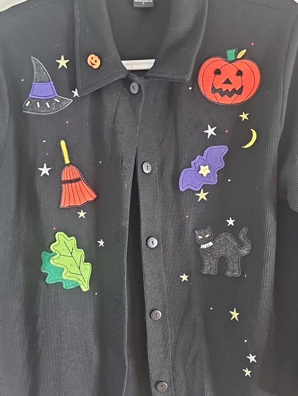 Black Halloween Patch Jacket